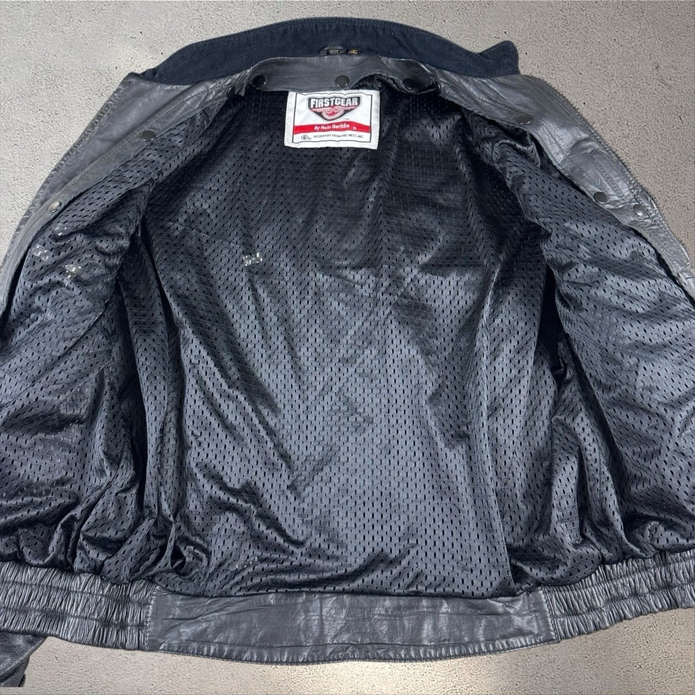 Vintage Firstgear Hein Gericke Leather Motorcycle Jacket Men's XL Tall - Picture 2 of 6